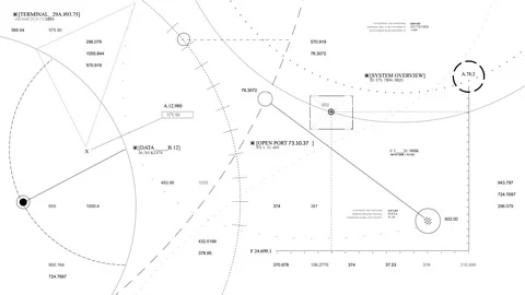Geometric background. Geometric Lines circles astro map HUD 2GFX Technology Stock Footage 261950434