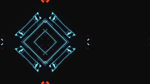 Geometric background with glow elements, spatial illusion Stock Illustration