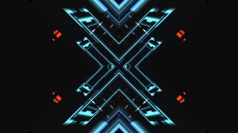 Geometric background with glow elements, spatial illusion Stock Illustration