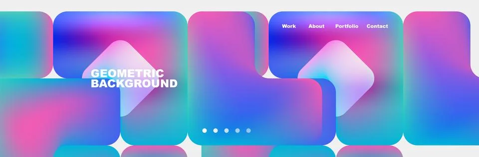 Geometric background with gradient of azure and magenta rectangles Stock Illustration