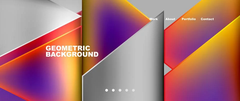 Geometric background with gradient of colors in rectangles and triangles 库存插图