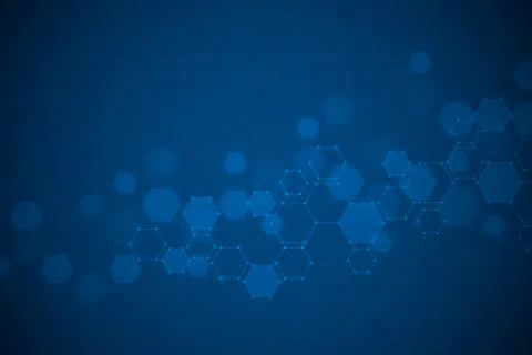 Geometric background from hexagons. Abstract molecular structure and chemical Stock Illustration