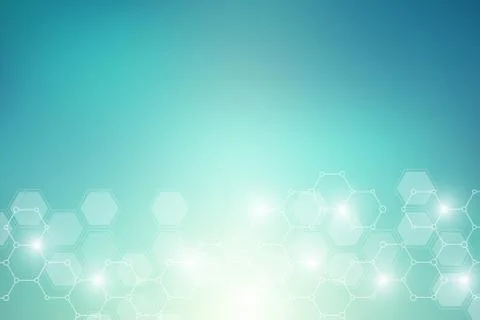 Geometric background from hexagons. Abstract molecular structure and chemical Stock Illustration