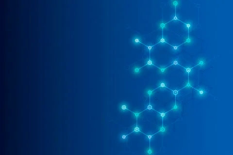 Geometric background from hexagons. Abstract molecular structure and chemical Stock Illustration