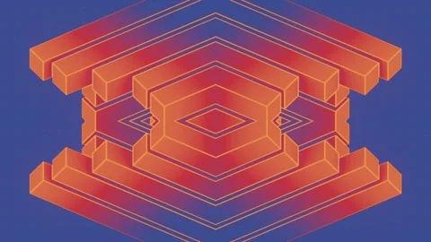 Geometric background with loop animation of geometric shapes. 3d rendering HD Stock Footage 246302693