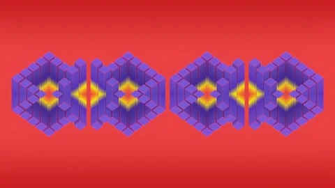 Geometric background with loop animation of rectangular shapes. 3d rendering HD Stock Footage 247441052