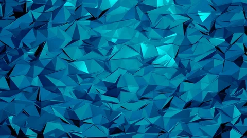 Geometric Background Loop Blue - Abstract Beautiful Polygons Particles Moving BG Video stock 100196979