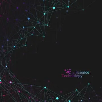 Geometric background molecule and communication for your design. Vector 스톡 일러스트