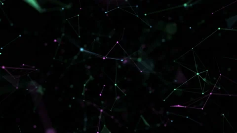 Geometric background with moving lines, dots and triangles beautiful color. The Stock Footage 120141714