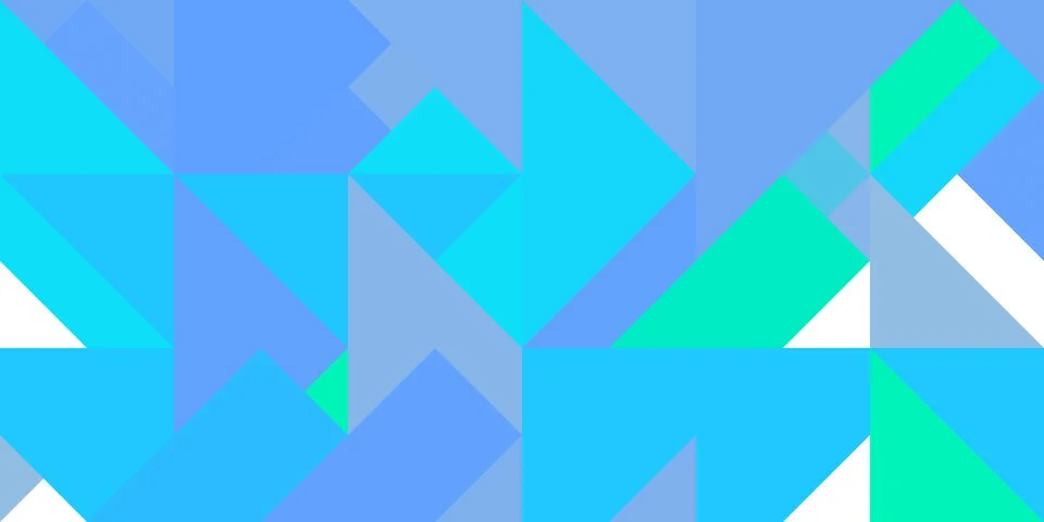 Geometric background pattern. Blue green white. Seamless rambling regular fig Illustrazione stock