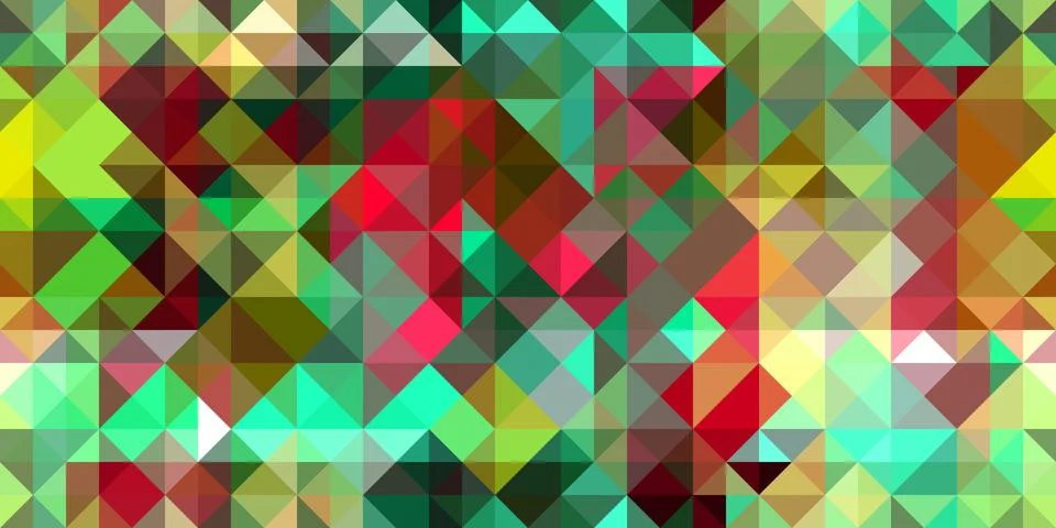 Geometric background pattern. Green red yellow brown. Seamless chaotic random イラスト素材