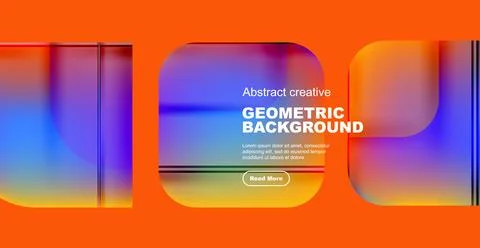 Geometric background with a rainbow of colors in rectangles and circles Stock Illustration