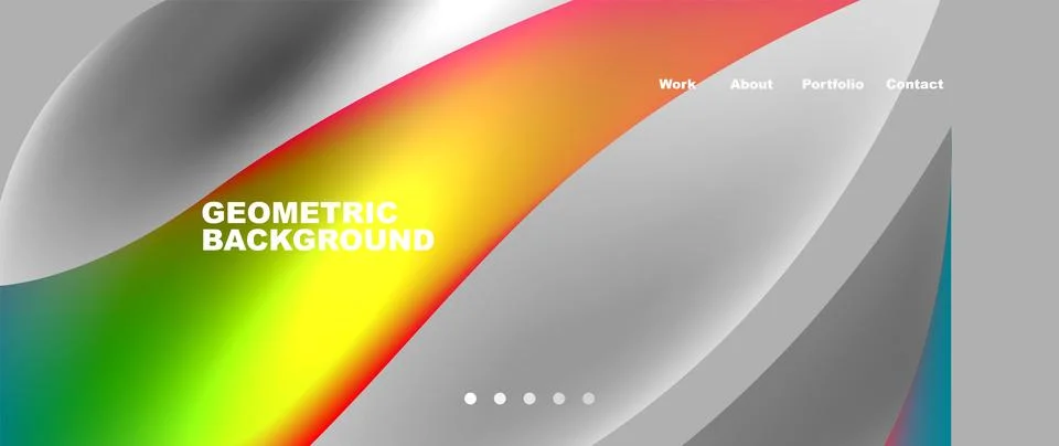 Geometric background with rainbow wave on gray backdrop Stock Illustration