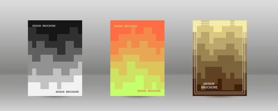 Geometric background with rectangles. Smooth color change, gradient. Set of 3 イラスト素材