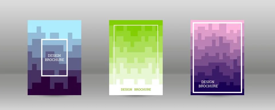 Geometric background with rectangles. Smooth color change, gradient. Set of.. Stock Illustration