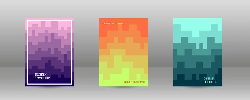 Geometric background with rectangles. Smooth color change, gradient. Set of.. Stock Illustration
