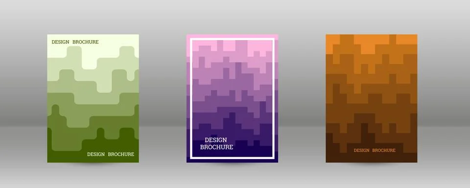 Geometric background with rectangles. Smooth color change, gradient. Set of.. イラスト素材
