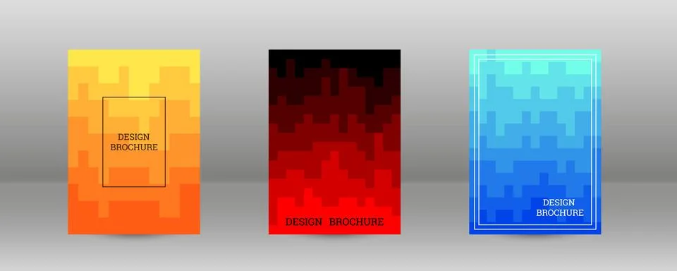 Geometric background with rectangles. Smooth color change, gradient. Set of.. イラスト素材