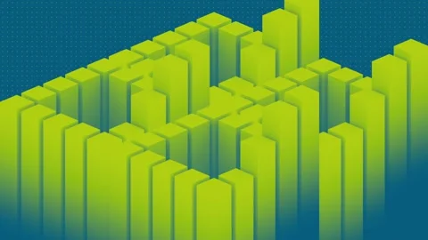 Geometric background with rectangular shapes. 3d rendering loop animation HD Stock Footage 247951968