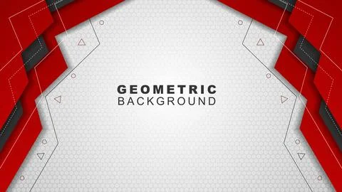 Geometric background in red and black with a hexagon pattern style, backgro.. Stock Illustration