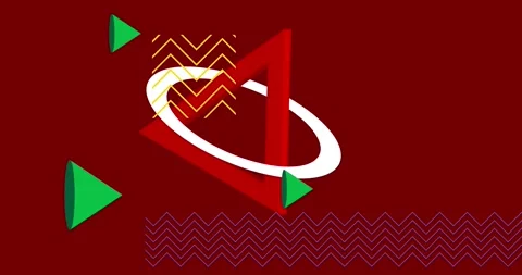 Geometric background on red video Stock Footage 333605233