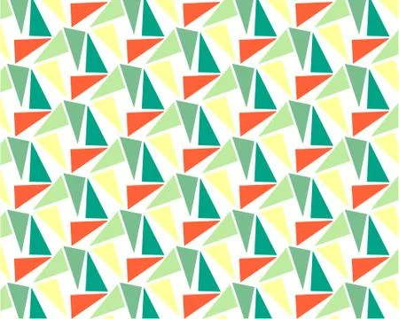 Geometric background repeating pattern of colored triangles Stock Illustration
