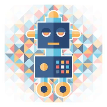 Geometric background with robot Illustrazione stock