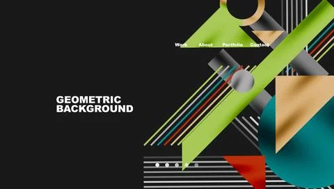 Geometric background showcasing sharp lines, contrasting colors, and Stock Illustration
