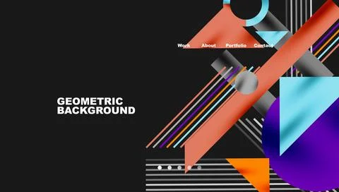 Geometric background showcasing sharp lines, contrasting colors, and Stock Illustration