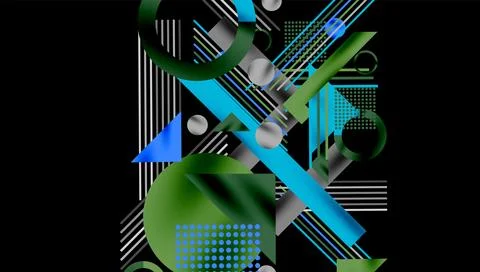 Geometric background showcasing sharp lines, contrasting colors, and Stock Illustration