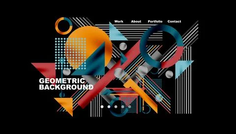 Geometric background showcasing sharp lines, contrasting colors, and Stock Illustration