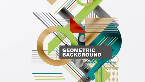 Geometric background showcasing sharp lines, contrasting colors, and Stock Illustration