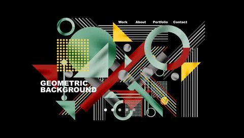 Geometric background showcasing sharp lines, contrasting colors, and Illustrazione stock