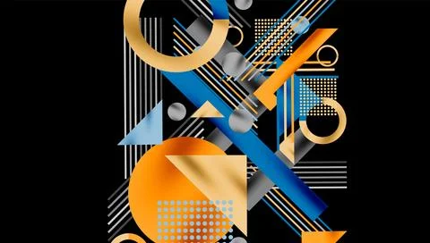 Geometric background showcasing sharp lines, contrasting colors, and Stock Illustration