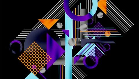 Geometric background showcasing sharp lines, contrasting colors, and イラスト素材