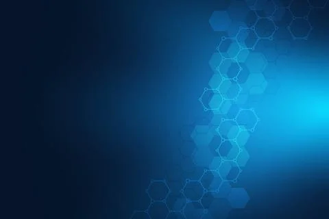 Geometric background texture with molecular structures and chemical compounds Stock Illustration