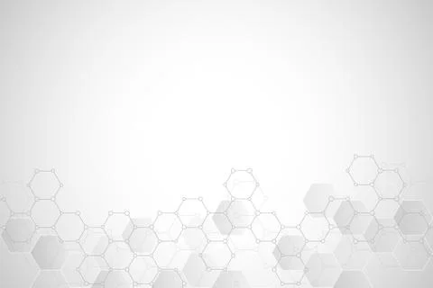 Geometric background texture with molecular structures and chemical compounds Stock Illustration