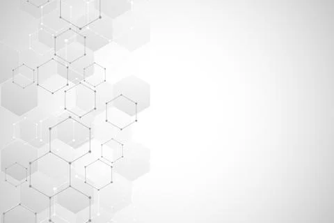 Geometric background texture with molecular structures and chemical compounds Stock Illustration