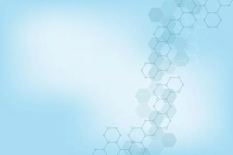 Geometric background texture with molecular structures and chemical compounds Stock Illustration