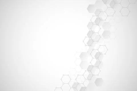 Geometric background texture with molecular structures and chemical compounds Stock Illustration