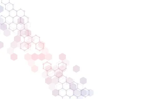 Geometric background texture with molecular structures and chemical compounds Stock Illustration