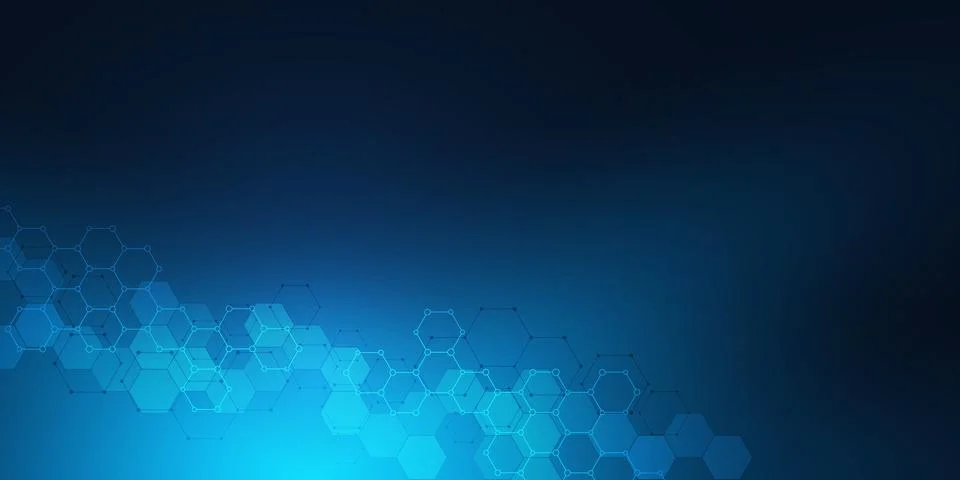 Geometric background texture with molecular structures and chemical compounds Stock Illustration