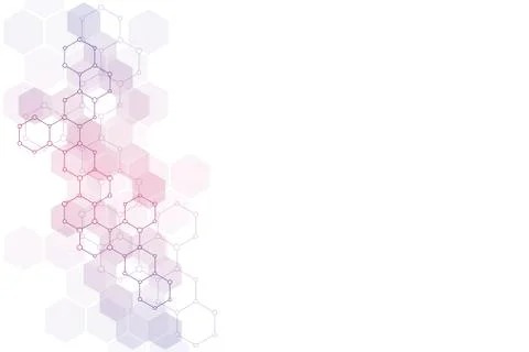Geometric background texture with molecular structures and chemical compounds Stock Illustration