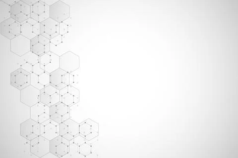 Geometric background texture with molecular structures and chemical compounds Stock Illustration