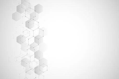 Geometric background texture with molecular structures and chemical compounds Stock Illustration