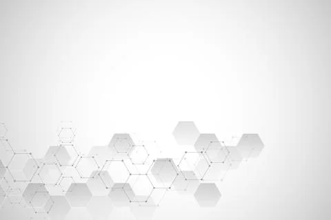 Geometric background texture with molecular structures and chemical compounds Stock Illustration