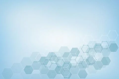 Geometric background texture with molecular structures and chemical compounds Stock Illustration