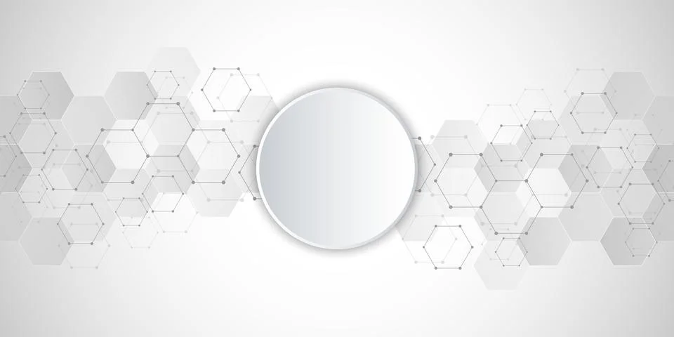 Geometric background texture with molecular structures and chemical compounds Stock Illustration