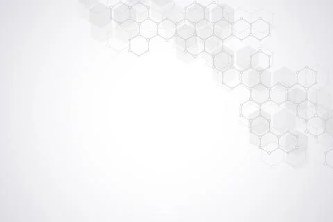 Geometric background texture with molecular structures and chemical compounds Stock Illustration