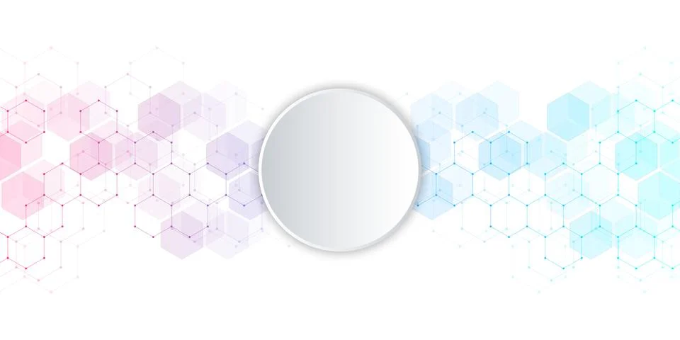 Geometric background texture with molecular structures and chemical compounds Stock Illustration